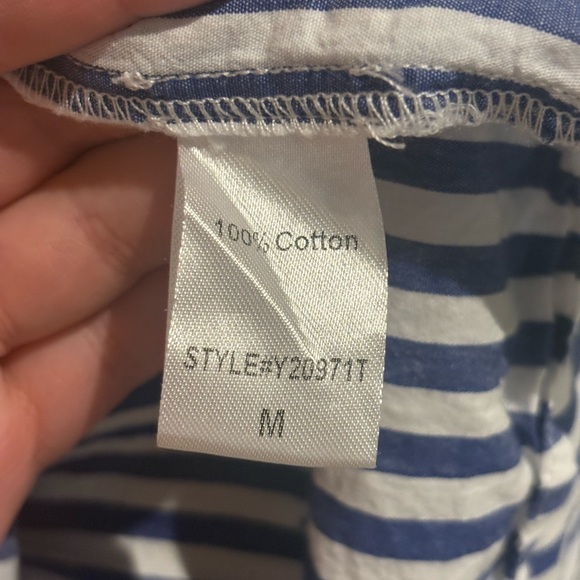 Tuckernuck Pomander Place Blue White Stripe Sleeveless Cotton Poplin Kenzo Dress - Picture 7 of 7